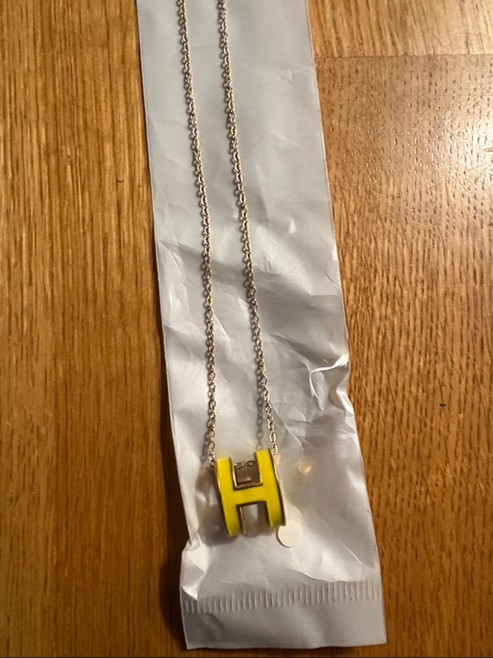 Stainless steel Yellow letter Pendant Large